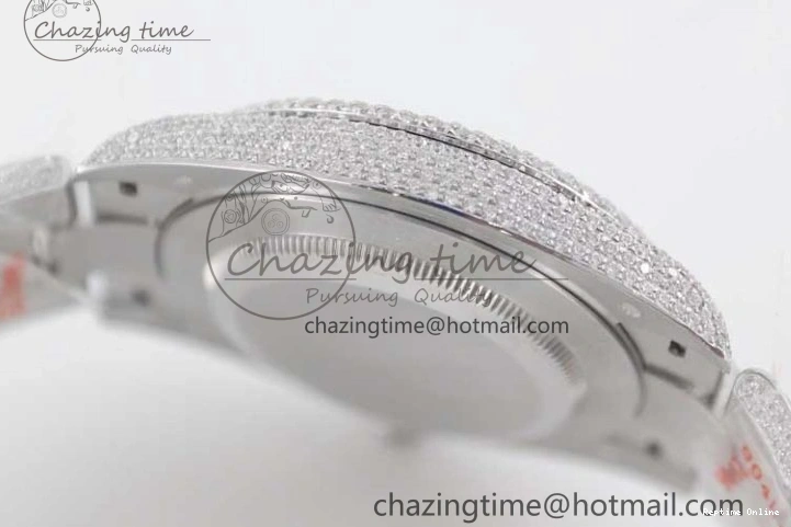 0212 Datejust 41 SS Full Diamonds TWF 1:1 Best Edition Arabic Markers Dial on Bracelet A Sporty 2395